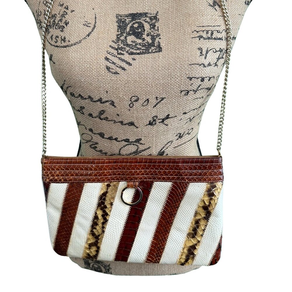 1970s Artisan Exotic Leather Patchwork Clutch – Boutique European Style